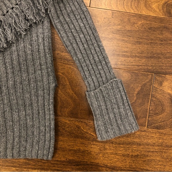 Intermix grey rib sweater with multi style neck. Size small. - Picture 6 of 10